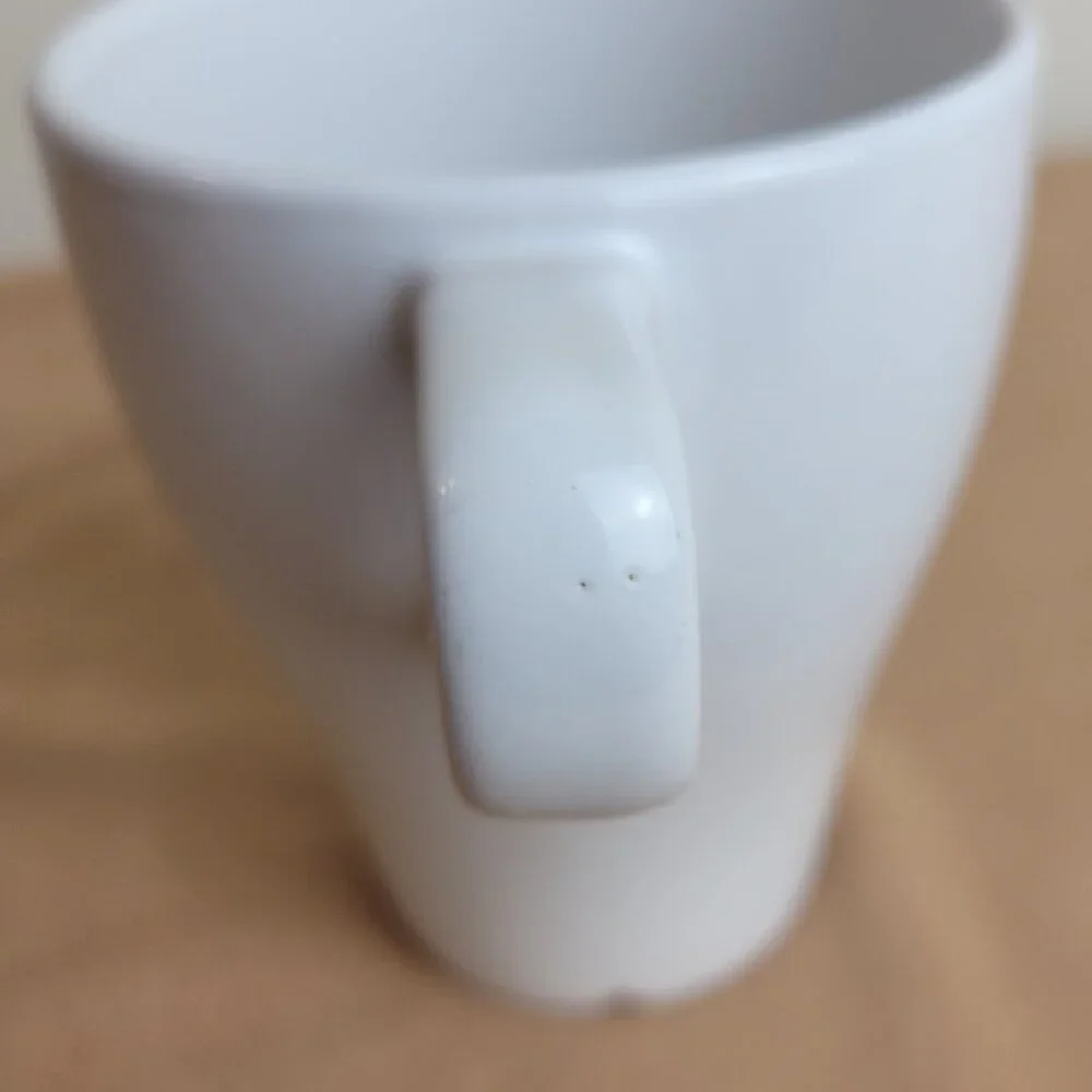 IKEA FÄRGRIK Mug White 8oz Retro Stackable Nesting Tapered Stoneware cup coffee.